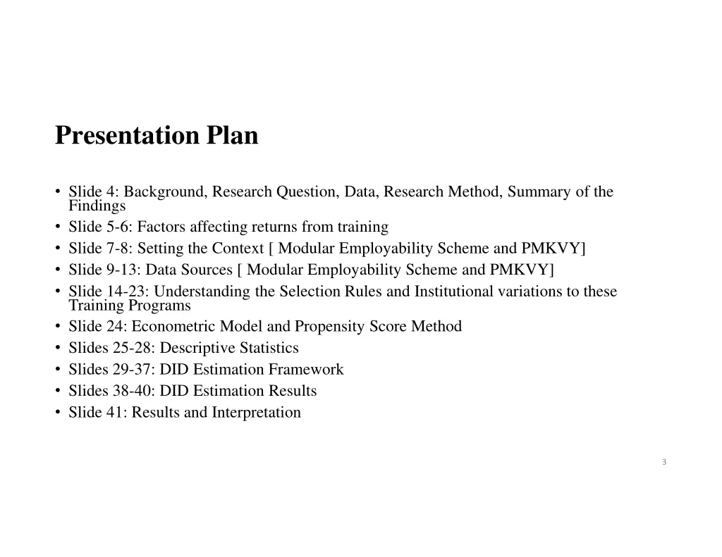presentation plan