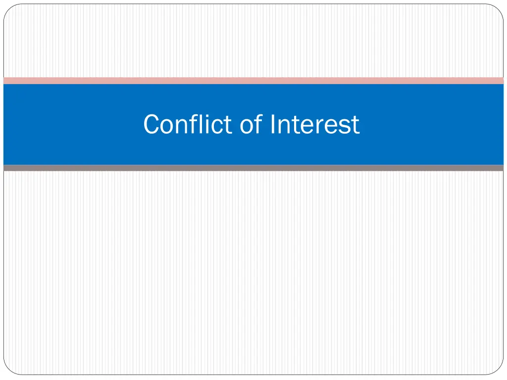 conflict of interest