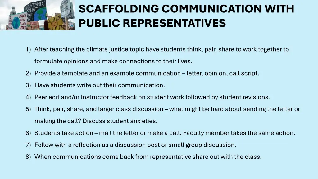 scaffolding communication with public