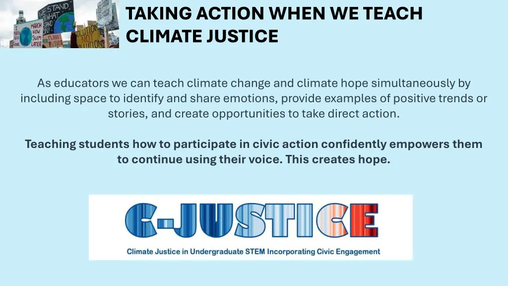 taking action when we teach climate justice