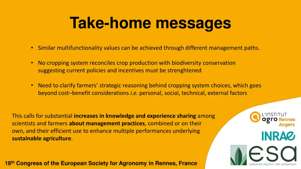 take home messages