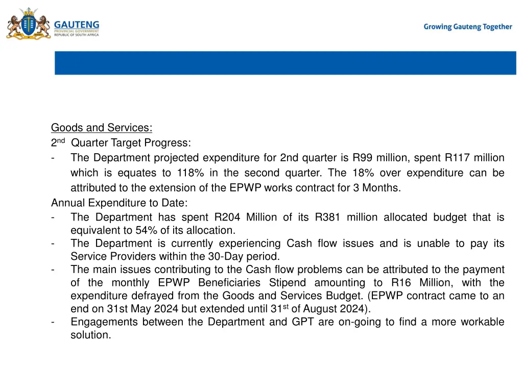 brief summary of the under over expenditure 3