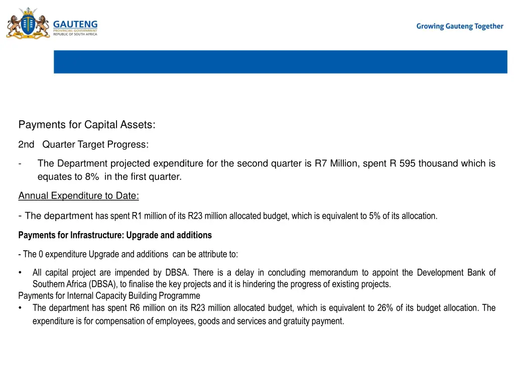 brief summary of the under over expenditure 5