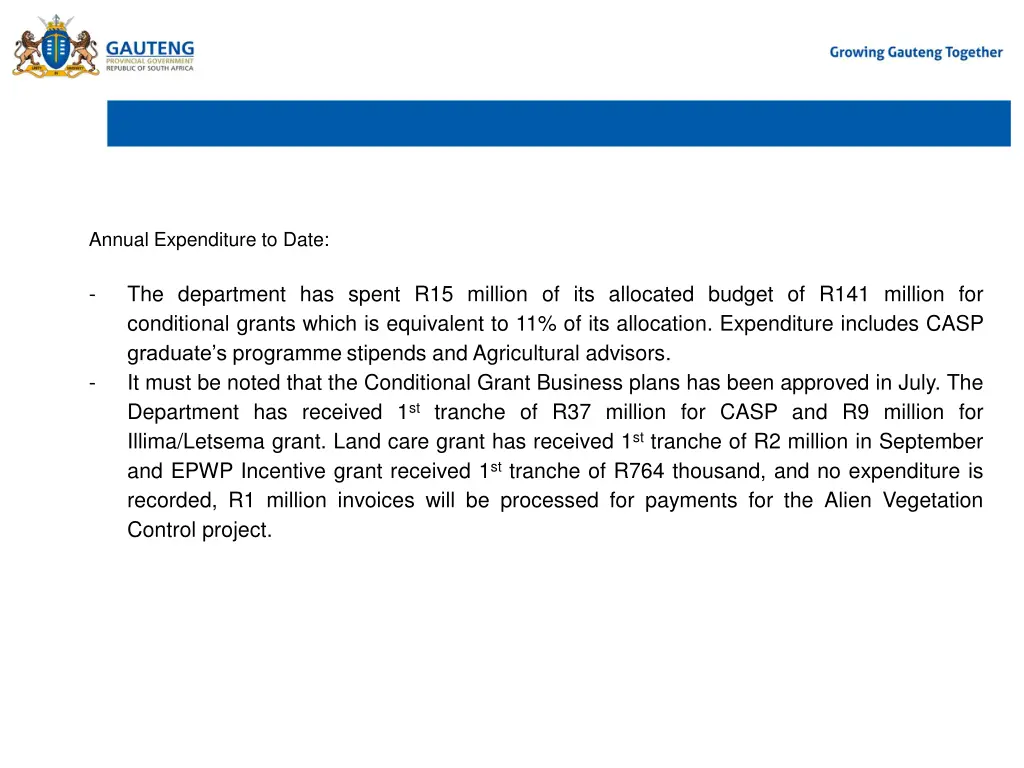 brief summary of the under over expenditure 6