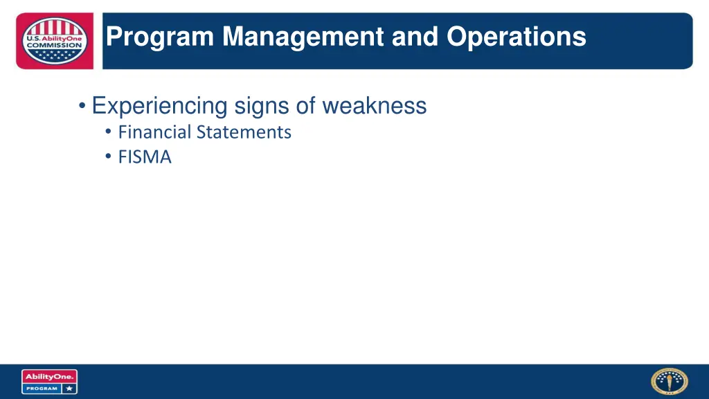program management and operations