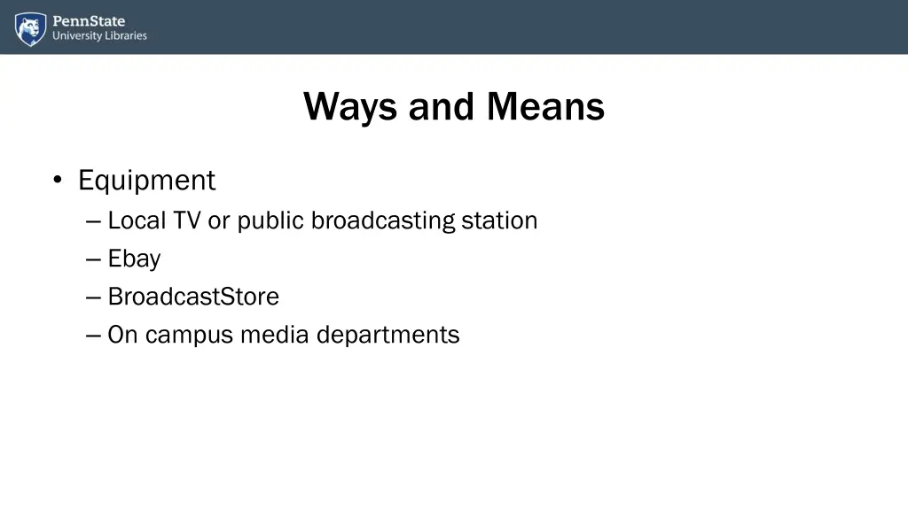 ways and means