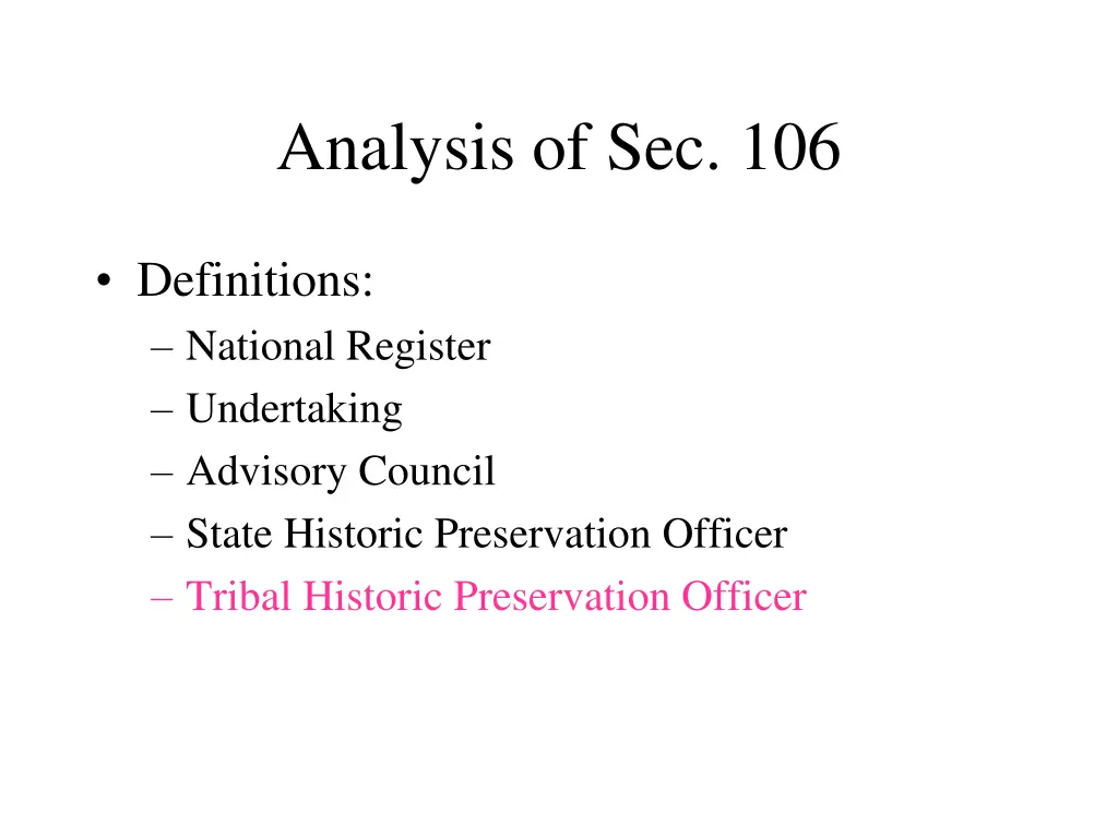analysis of sec 106 3