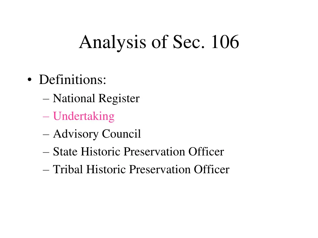 analysis of sec 106