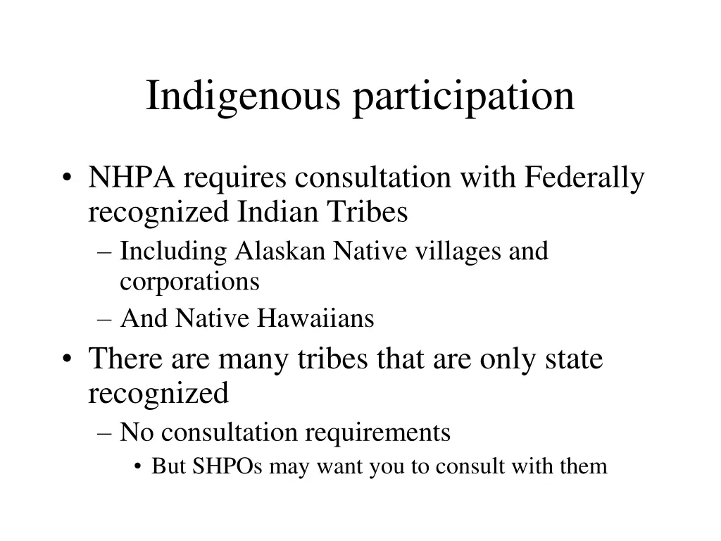 indigenous participation