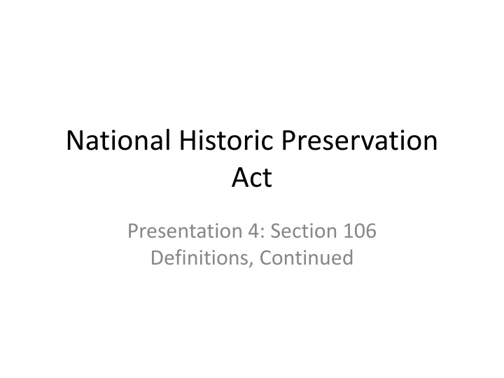 national historic preservation act