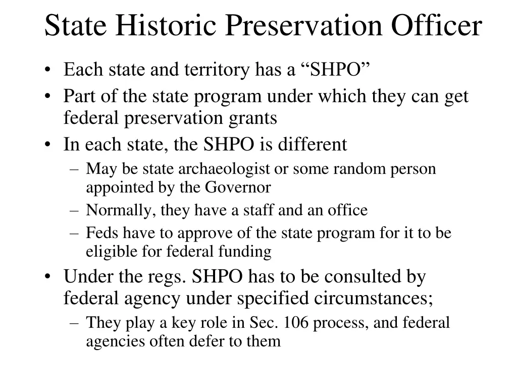 state historic preservation officer