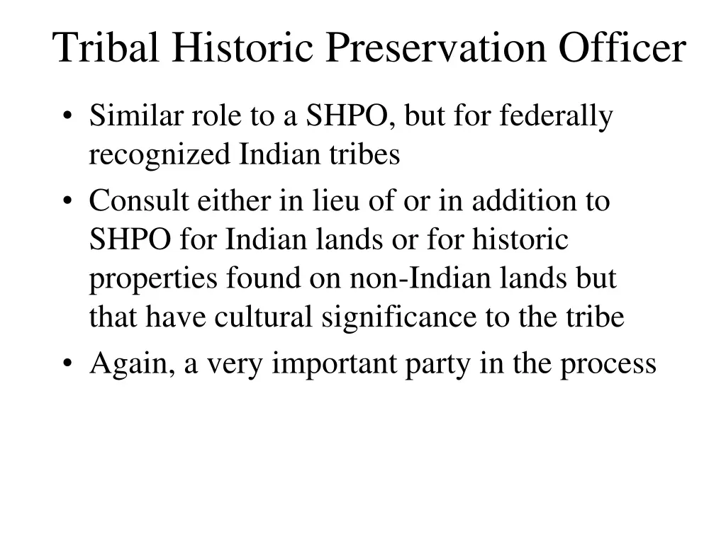 tribal historic preservation officer