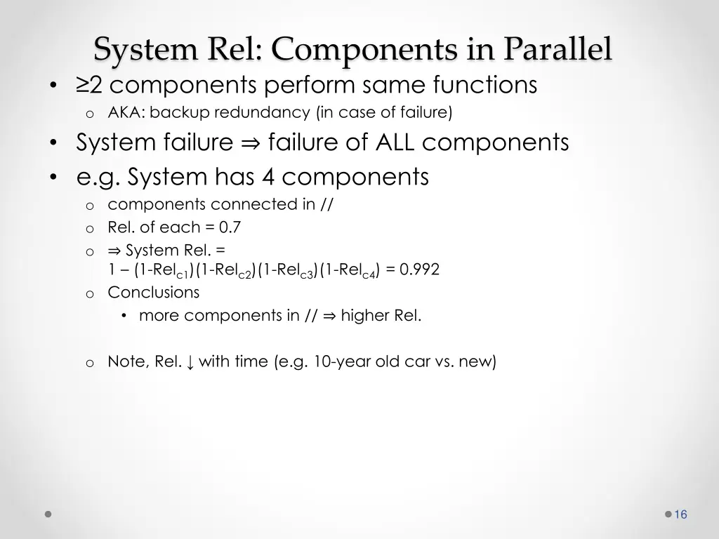 system rel components in parallel 2 components