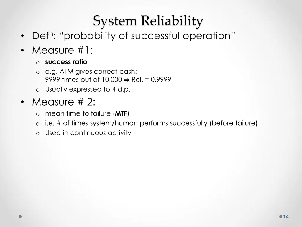 system reliability