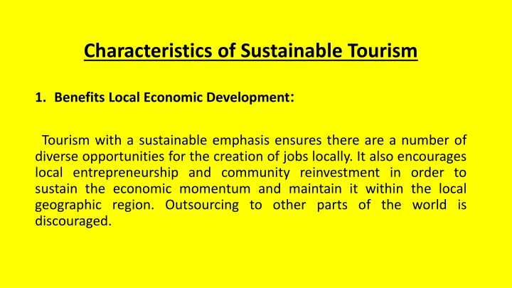 characteristics of sustainable tourism