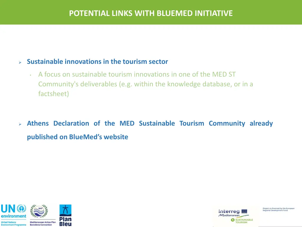 potential links with bluemed initiative