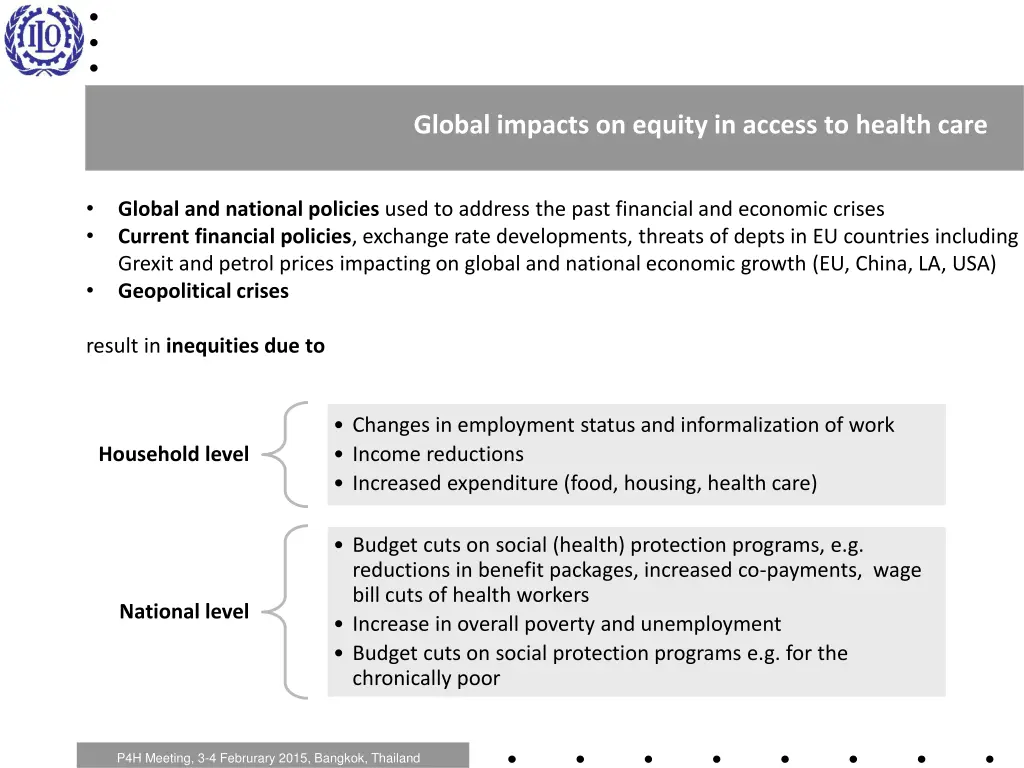 global impacts on equity in access to health care