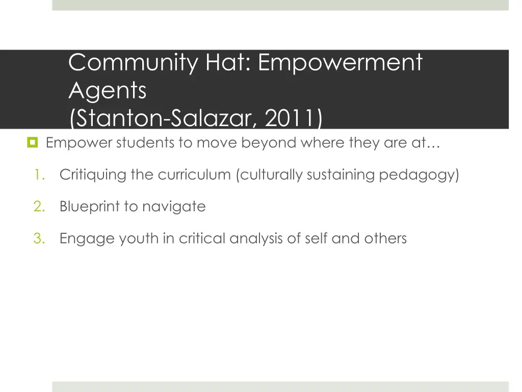 community hat empowerment agents stanton salazar