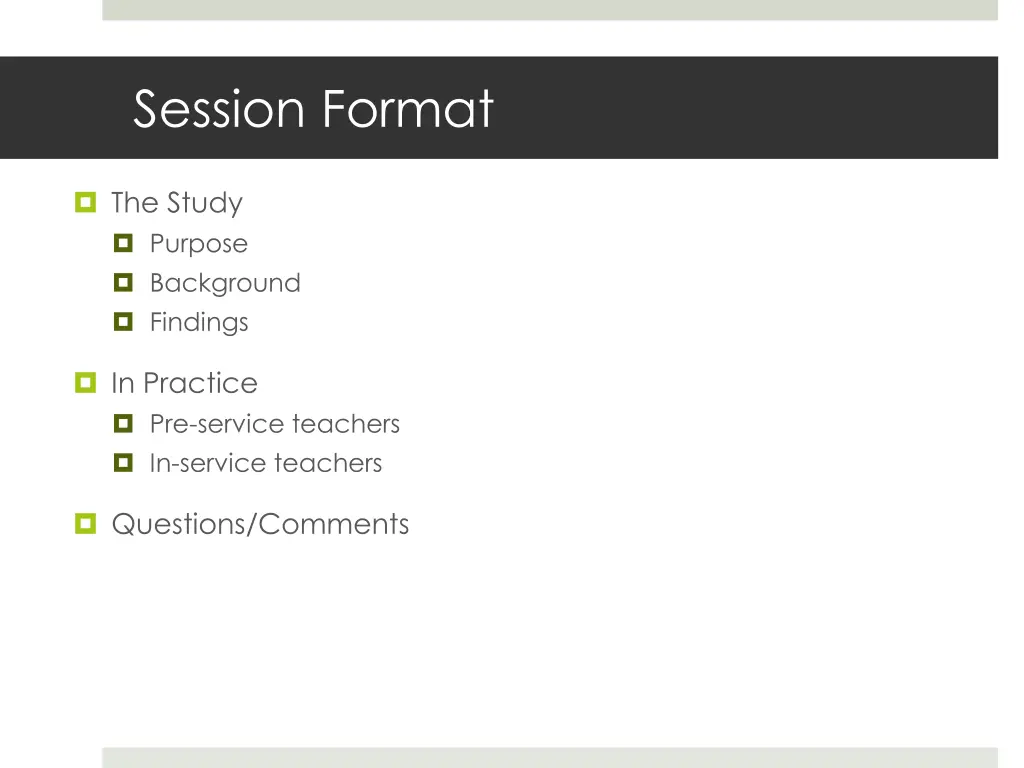 session format