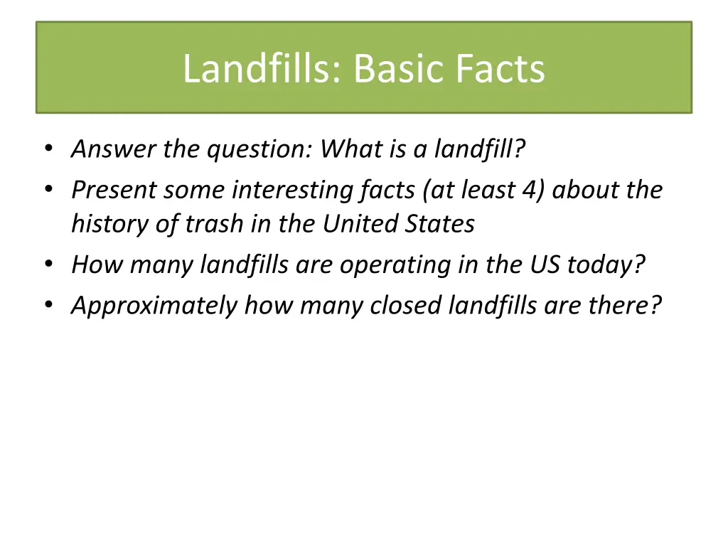 landfills basic facts