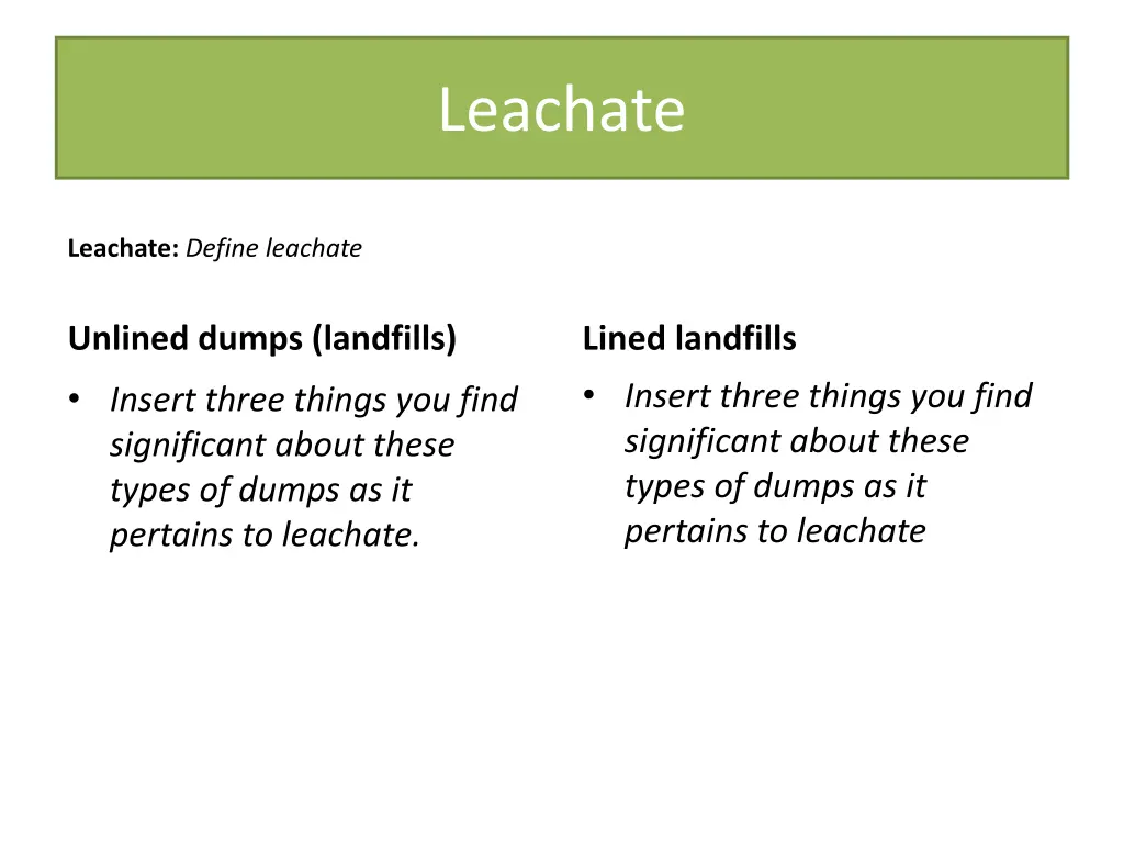 leachate