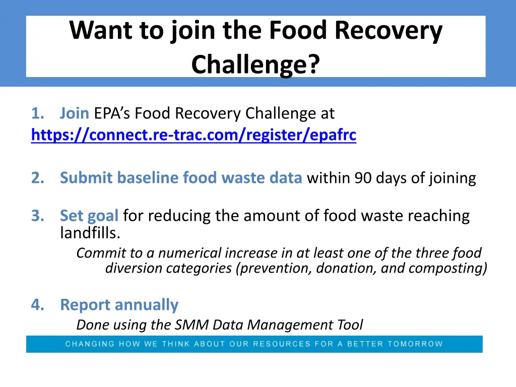 want to join the food recovery challenge