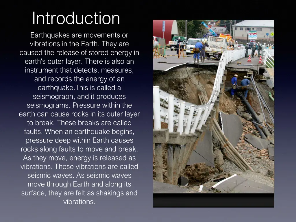 introduction earthquakes are movements