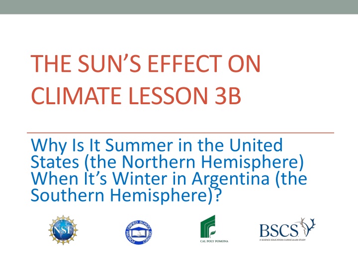 the sun s effect on climate lesson 3b