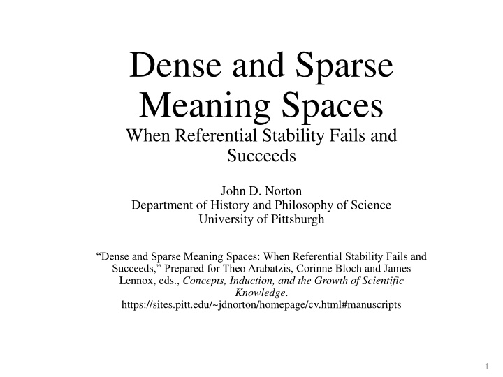 dense and sparse meaning spaces when referential