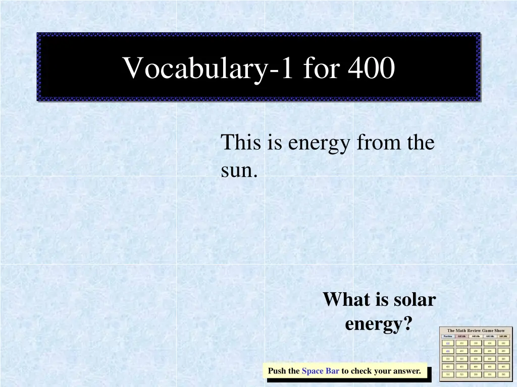 vocabulary 1 for 400