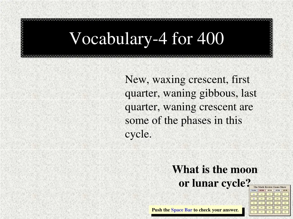 vocabulary 4 for 400