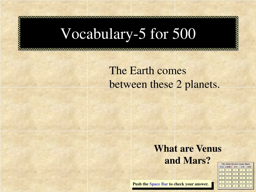 vocabulary 5 for 500