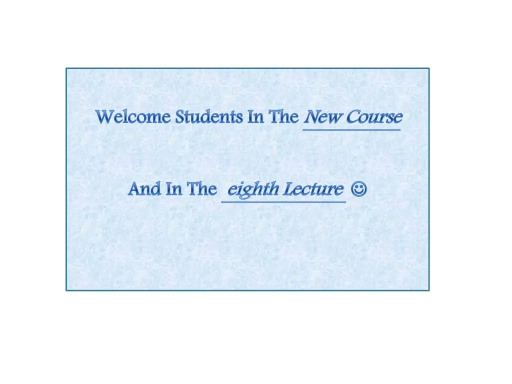 welcome students in the