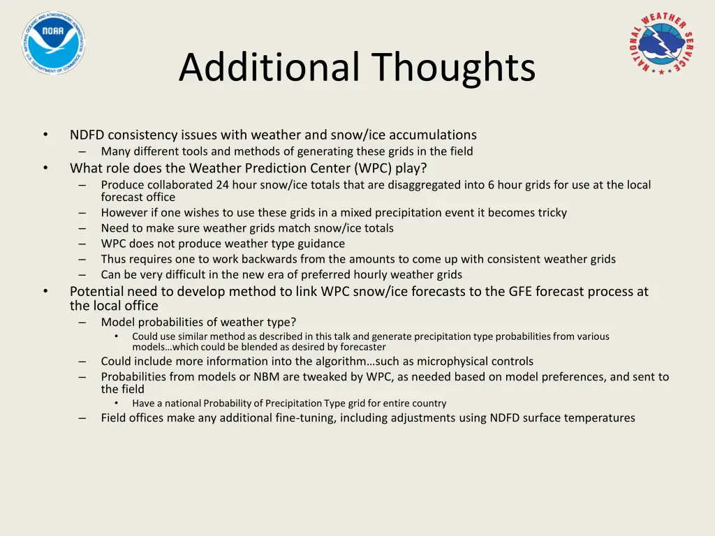 additional thoughts