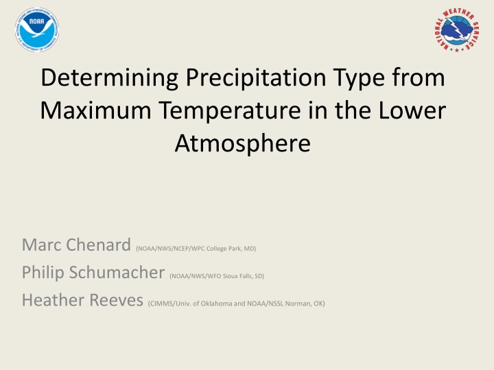 determining precipitation type from maximum