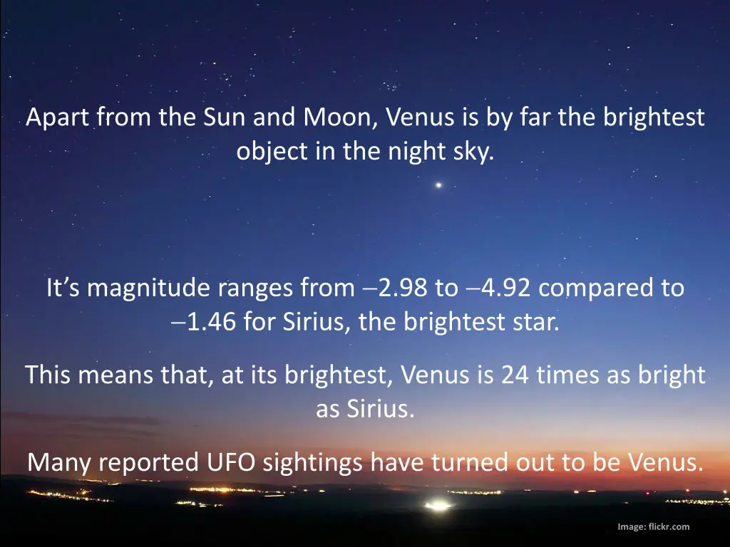 apart from the sun and moon venus