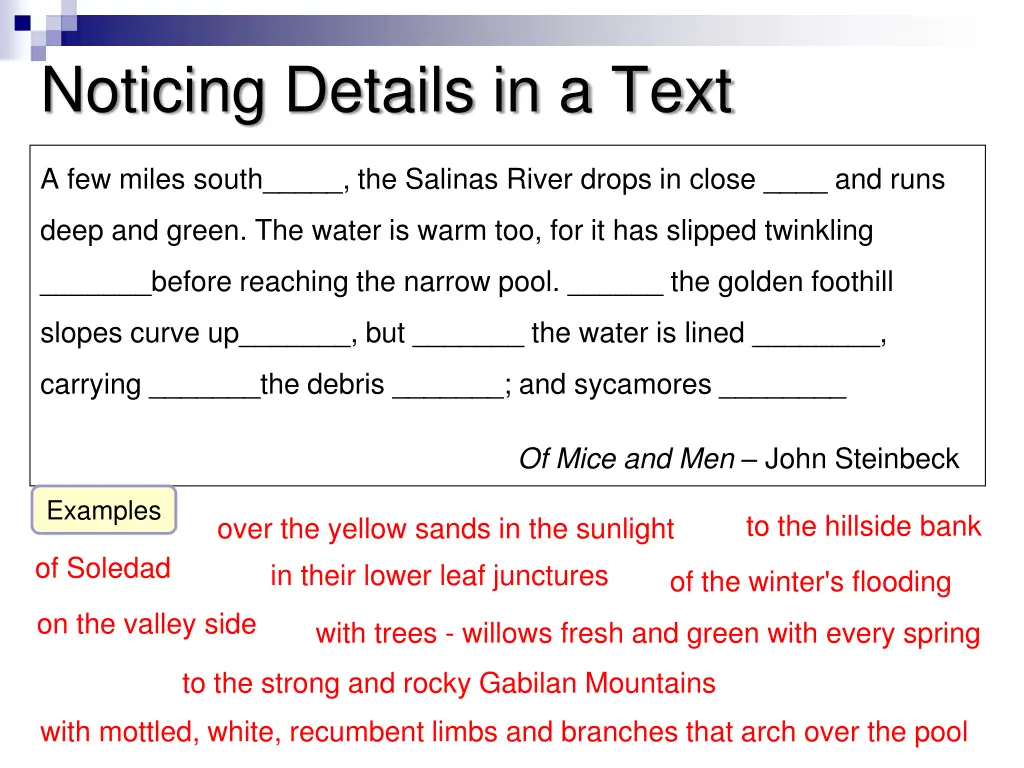 noticing details in a text 1