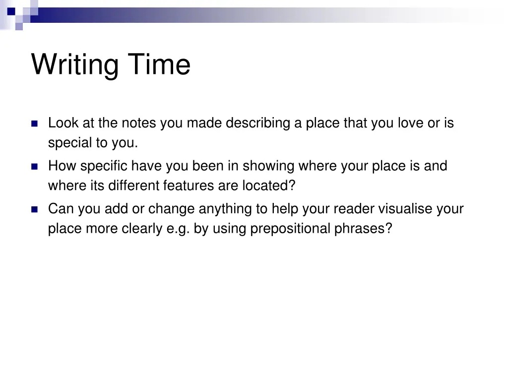 writing time 1