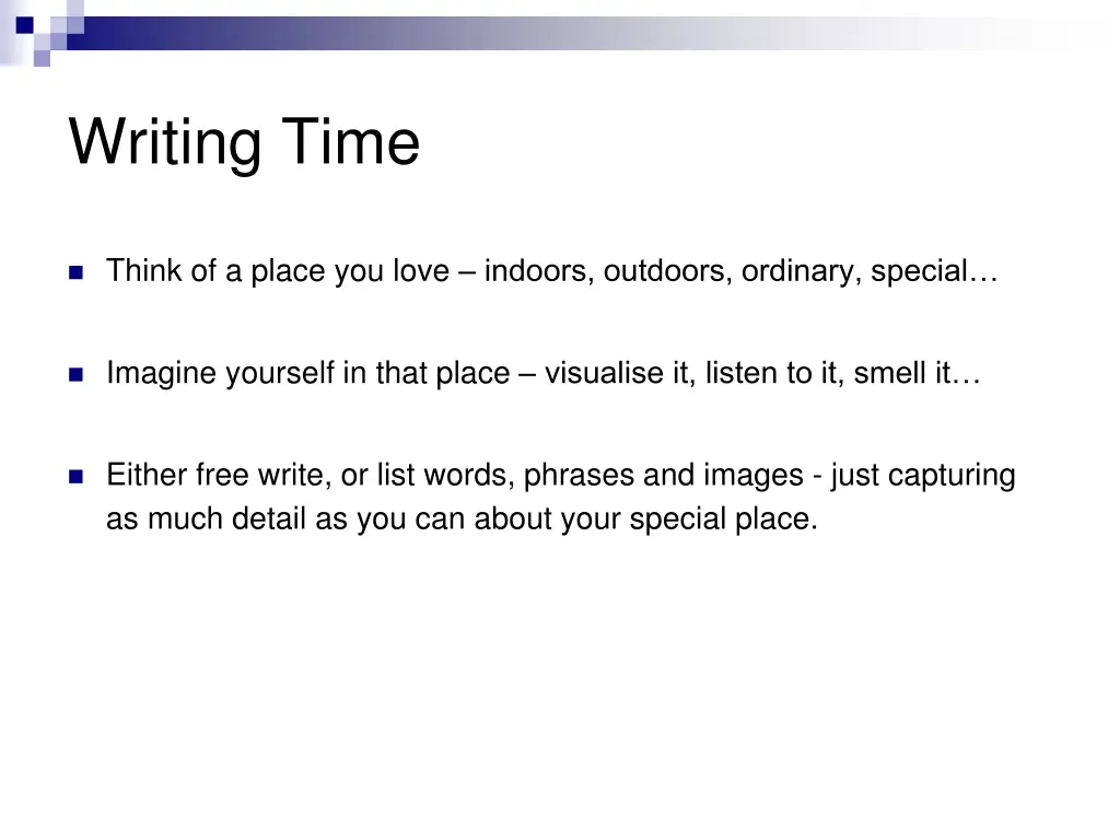 writing time