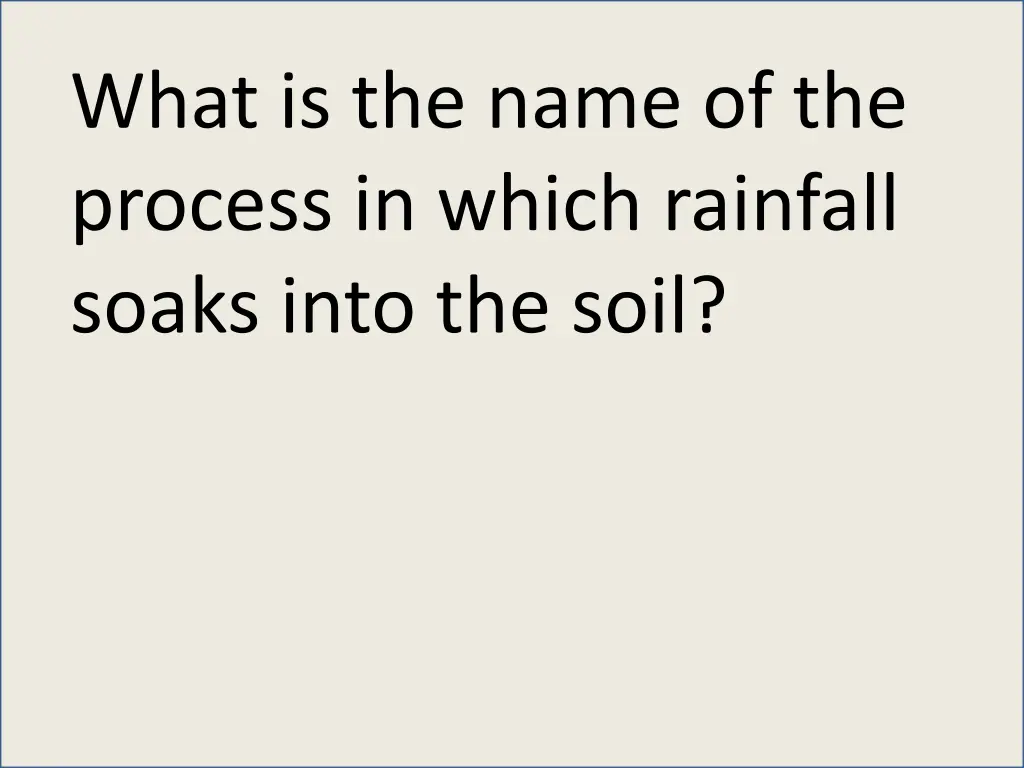 what is the name of the process in which rainfall