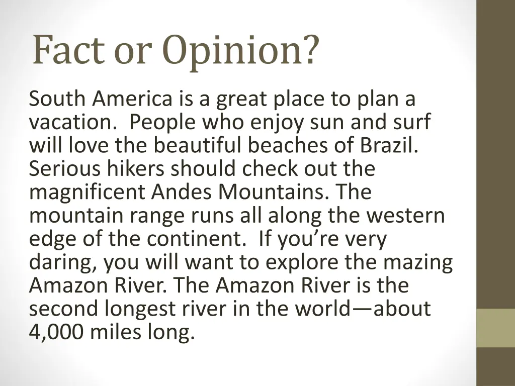 fact or opinion
