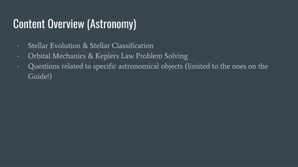 content overview astronomy