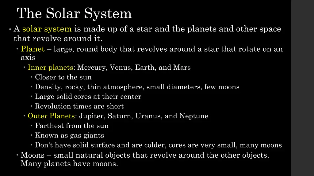 the solar system a solar system is made
