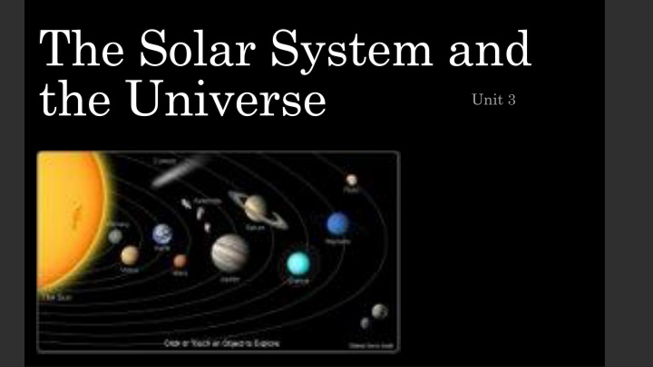 the solar system and the universe