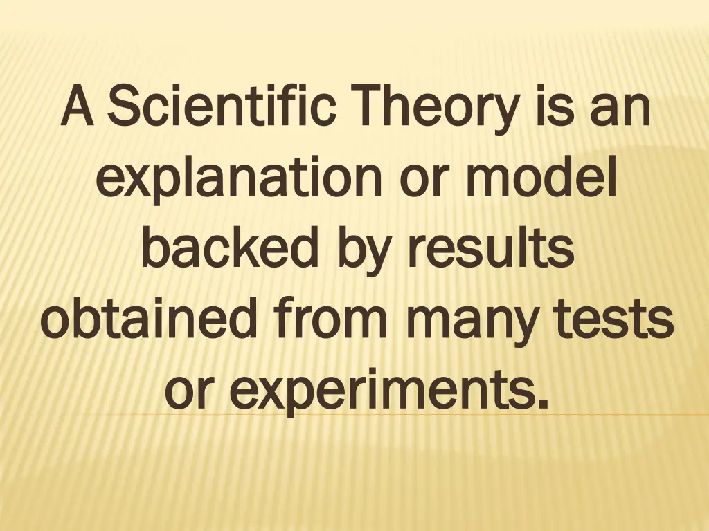 a scientific theory is an a scientific theory