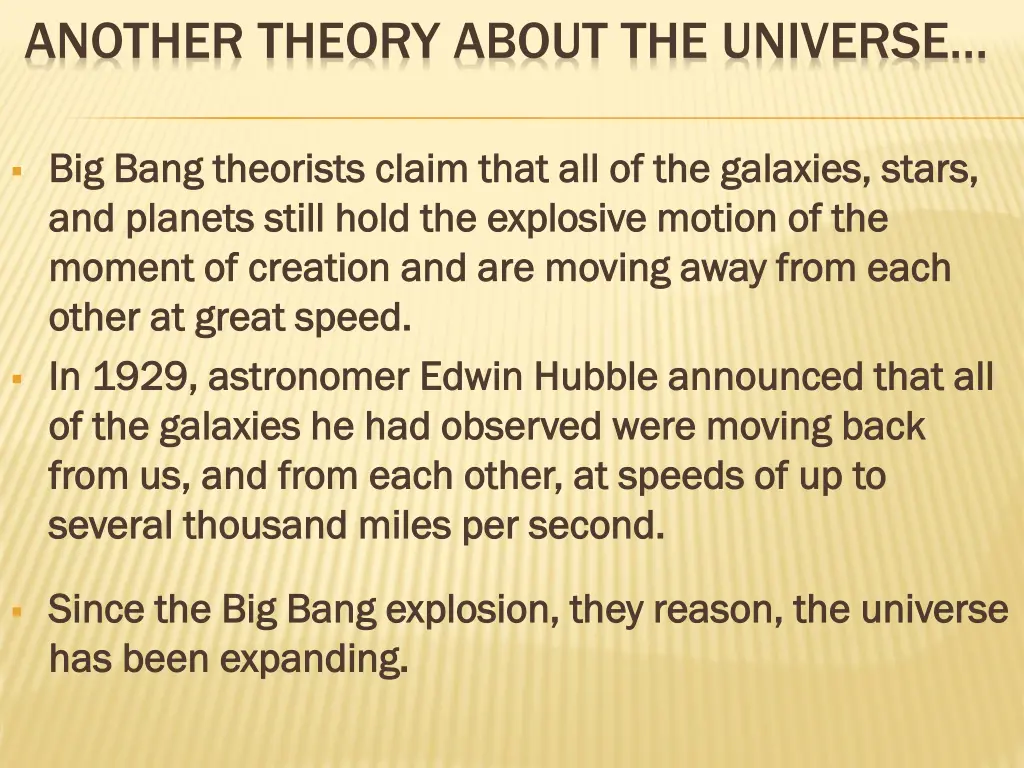 another theory about the universe