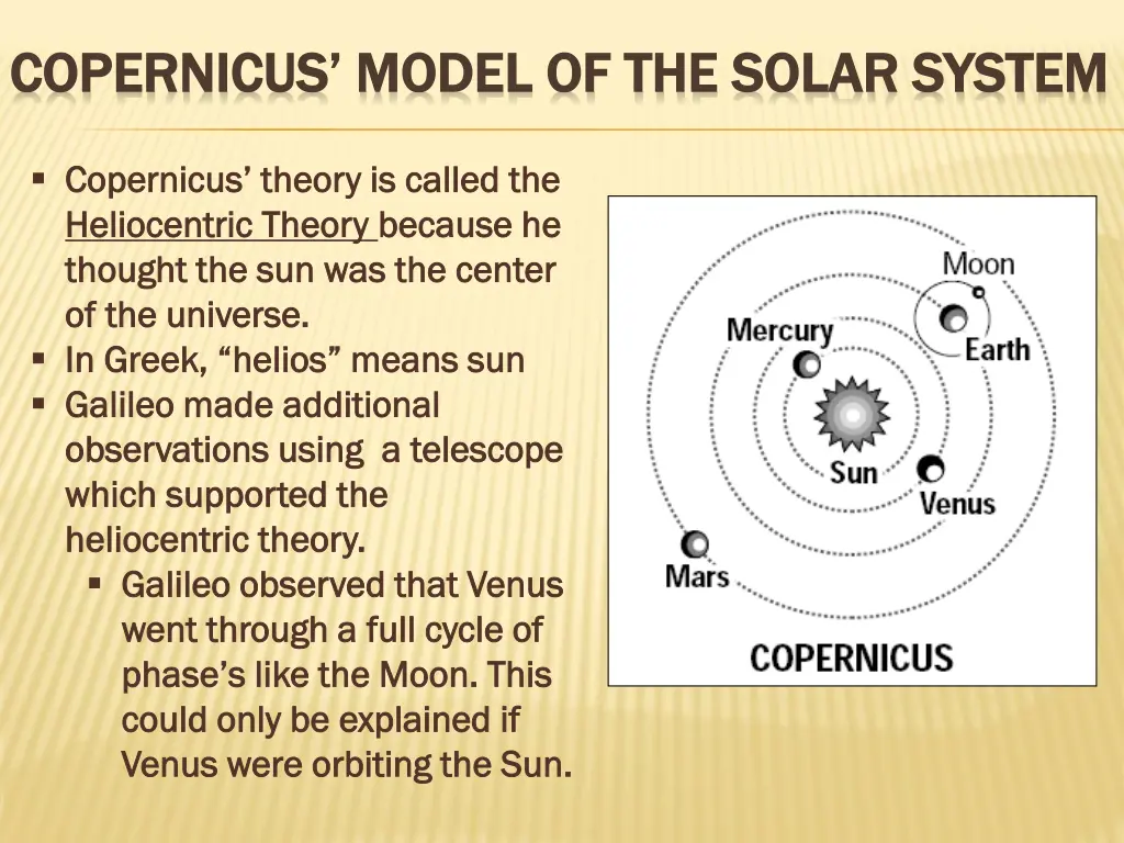 copernicus model of the solar system copernicus