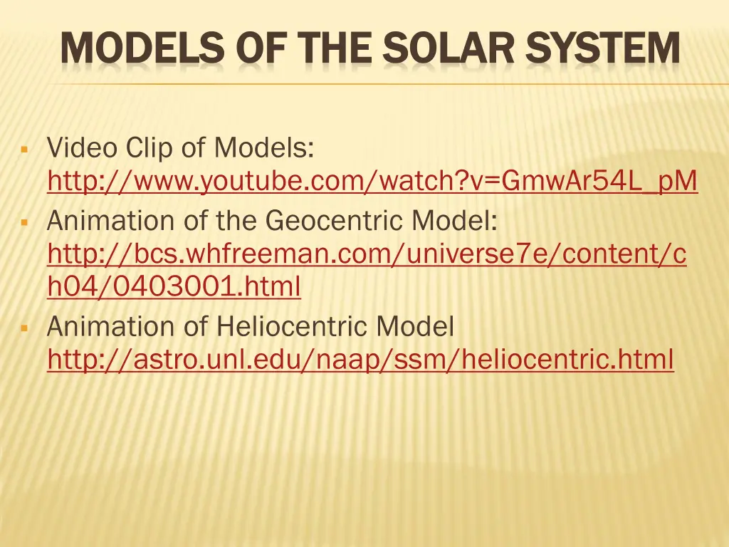 models of the solar system models of the solar
