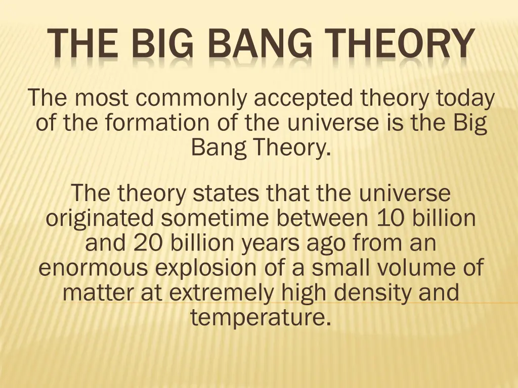 the big bang theory