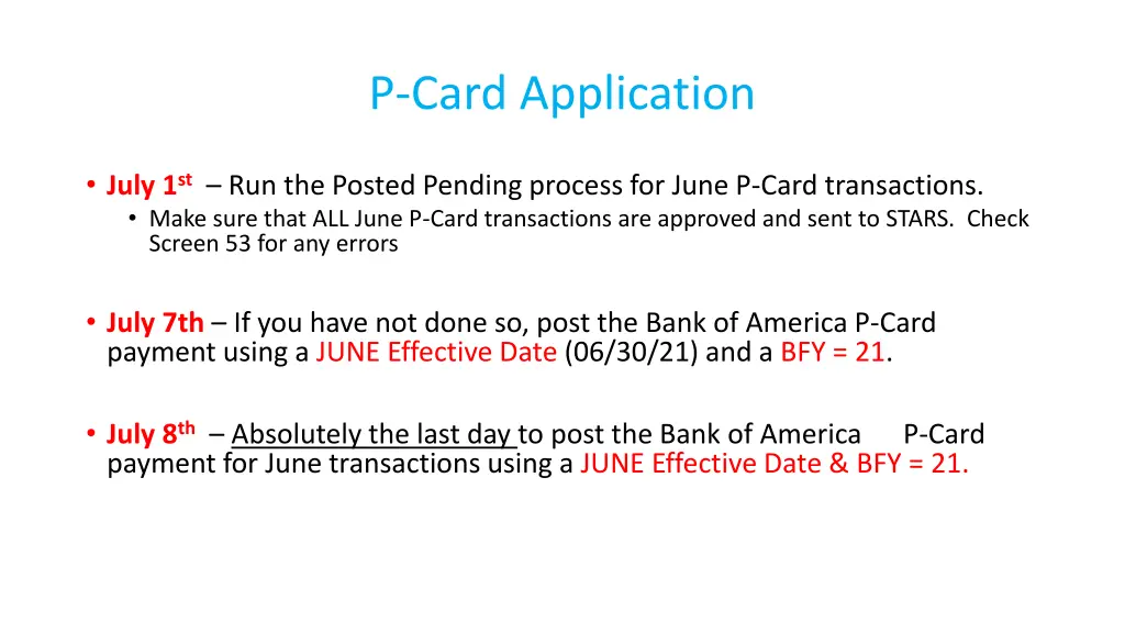 p card application
